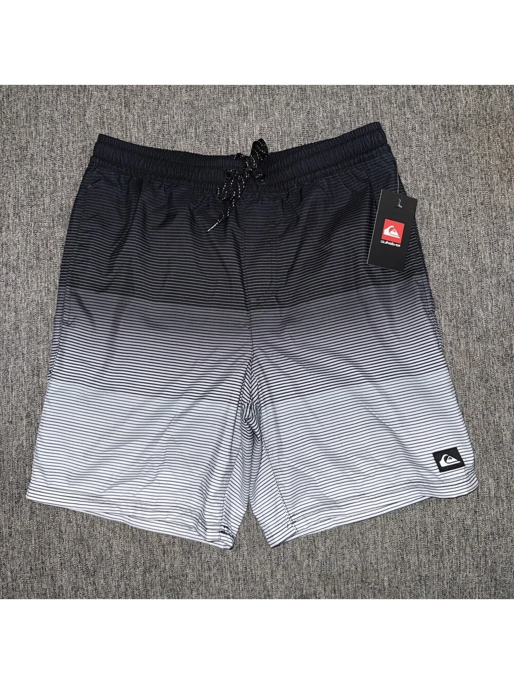 Quiksilver Men's Small Massive Swim Trunks Black-To-White QM14VL001 New
